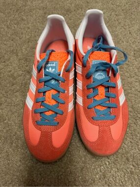 adidas Orange and Teal Retro Low-Top Sneakers